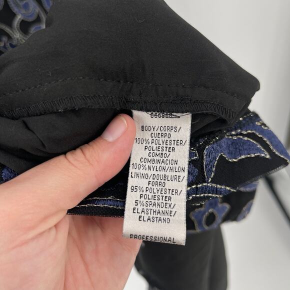 JS Collections Formal Gown Womens 6 Blue Lace Floor Length Evening Wedding - Picture 11 of 12